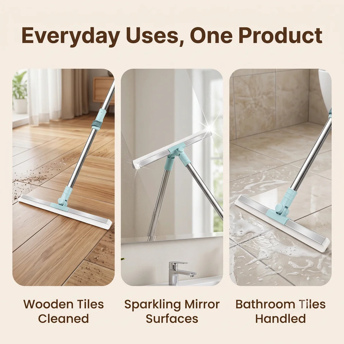 Multipurpose Wiper | Extendable-Rod | Silicon Blade | 180° Head