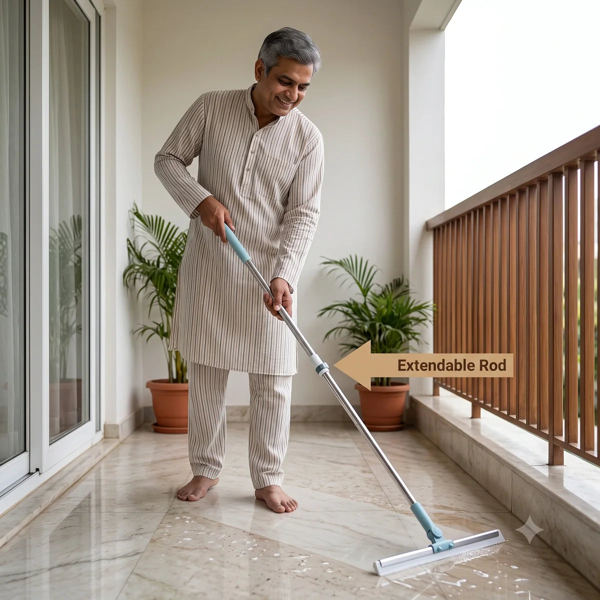 Multipurpose Wiper | Extendable-Rod | Silicon Blade | 180° Head